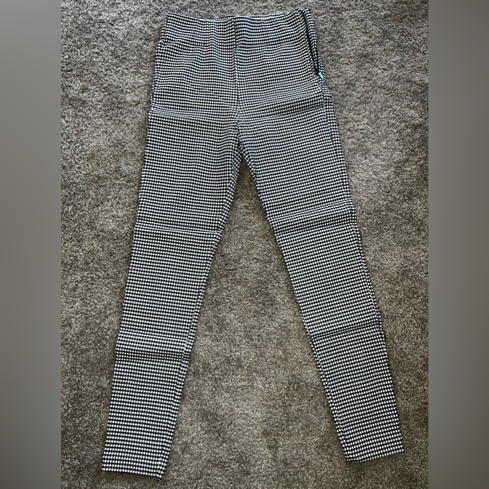 Checkered dress pants with side zipper